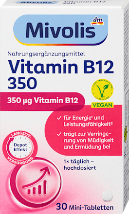 Mivolis Vitamin B12 350 ürün ambalajı