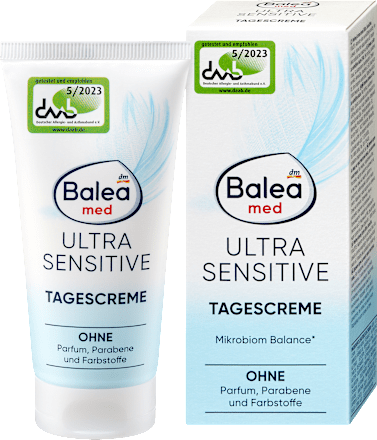 Balea med Ultra Sensitive Tagescreme ürün ambalajı